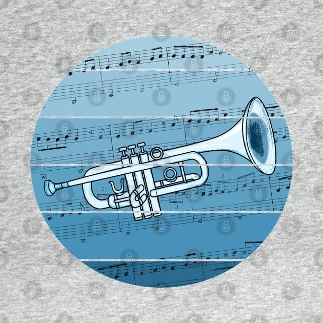 Jazz Trumpet Music Notation Trumpeter Brass Musician by doodlerob